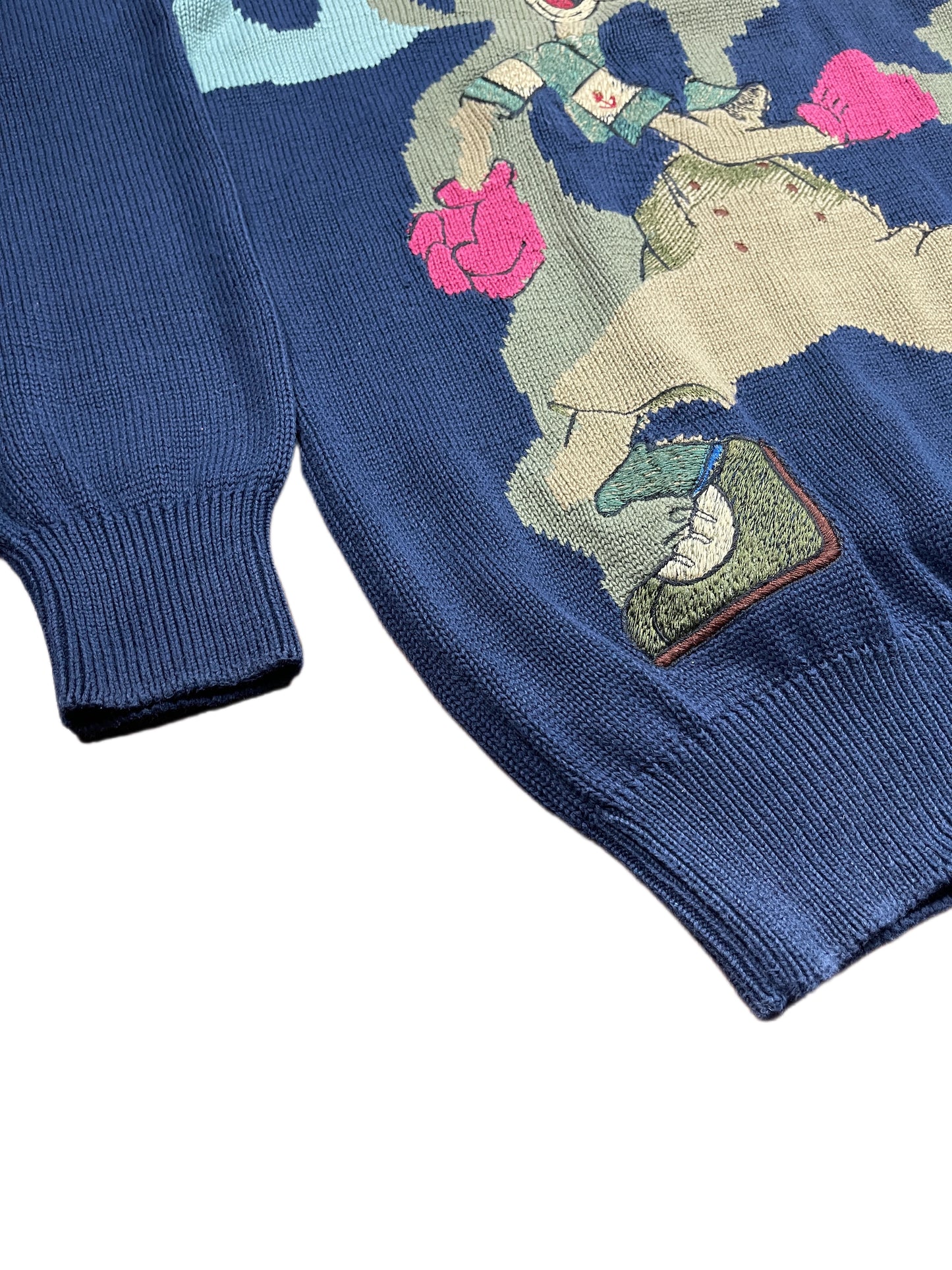 Vintage Iceberg Goofy 1990s Knitted Sweatshirt Navy - XXL