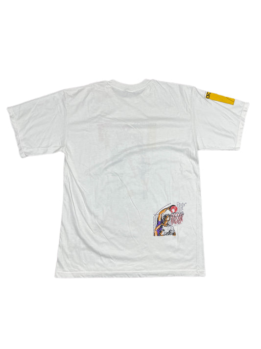 Vintage Adidas 1980s Basketball T-Shirt White - M/L