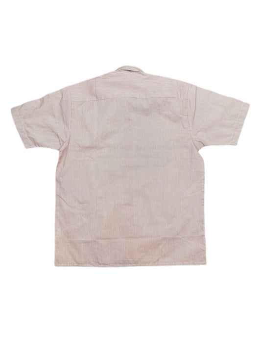 Vintage Paolo Borghesi Short Sleeve Shirt Striped Red White - M