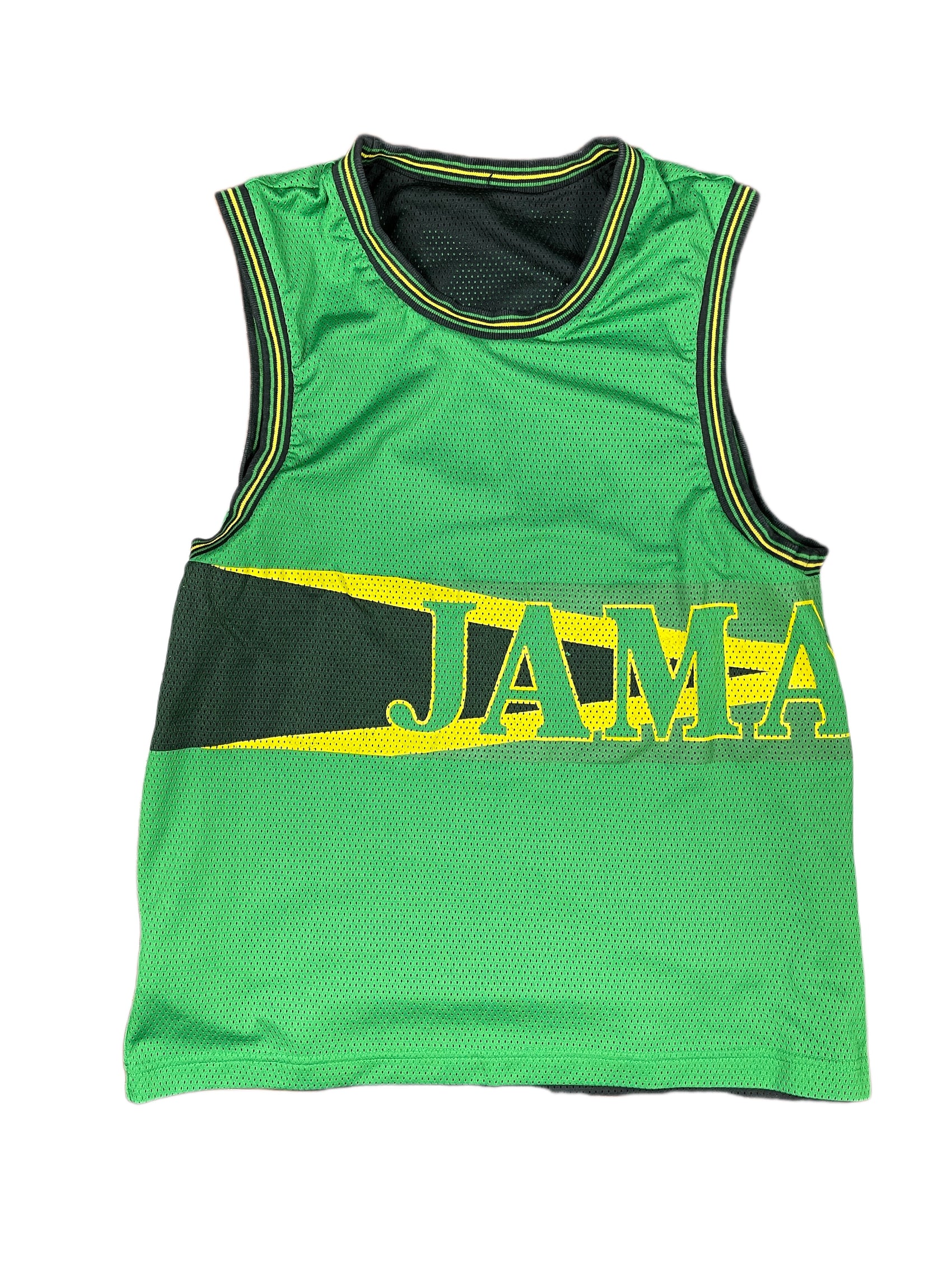 Vintage Puma Jamaica Reversible Sports Tank Top Green Black - L