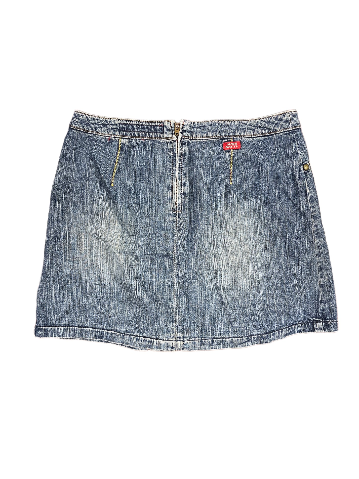 Y2k Miss Sixty Low Waist Denim Mini Skirt Blue - XS/S