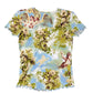 Y2k Short Sleeve Top Green Blue - S