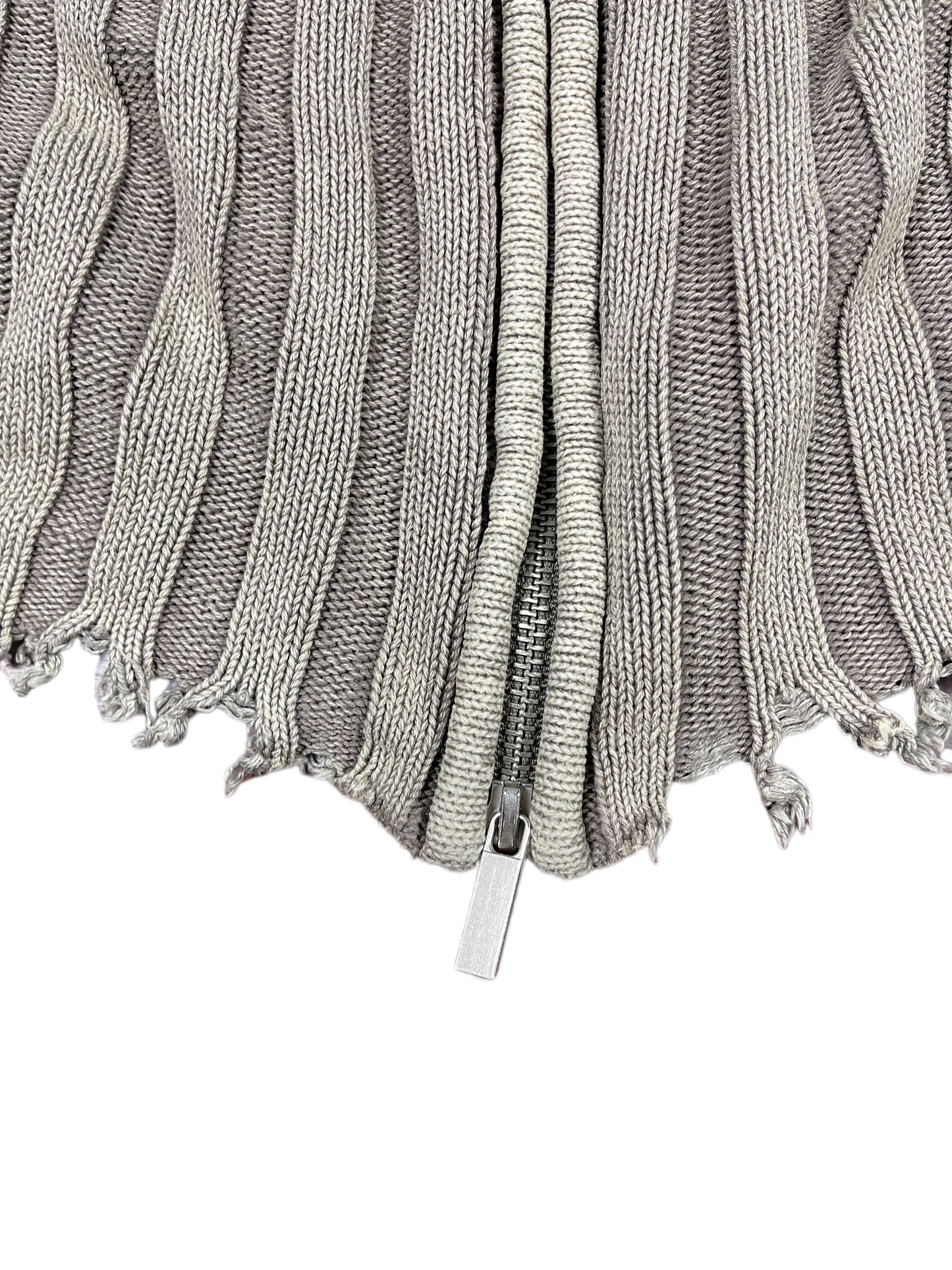 Zara Knitted Long Sleeve Top Brown Gray - M