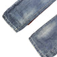 Y2k Displaj Low Waist Bootcut Denim Pants Blue - XL