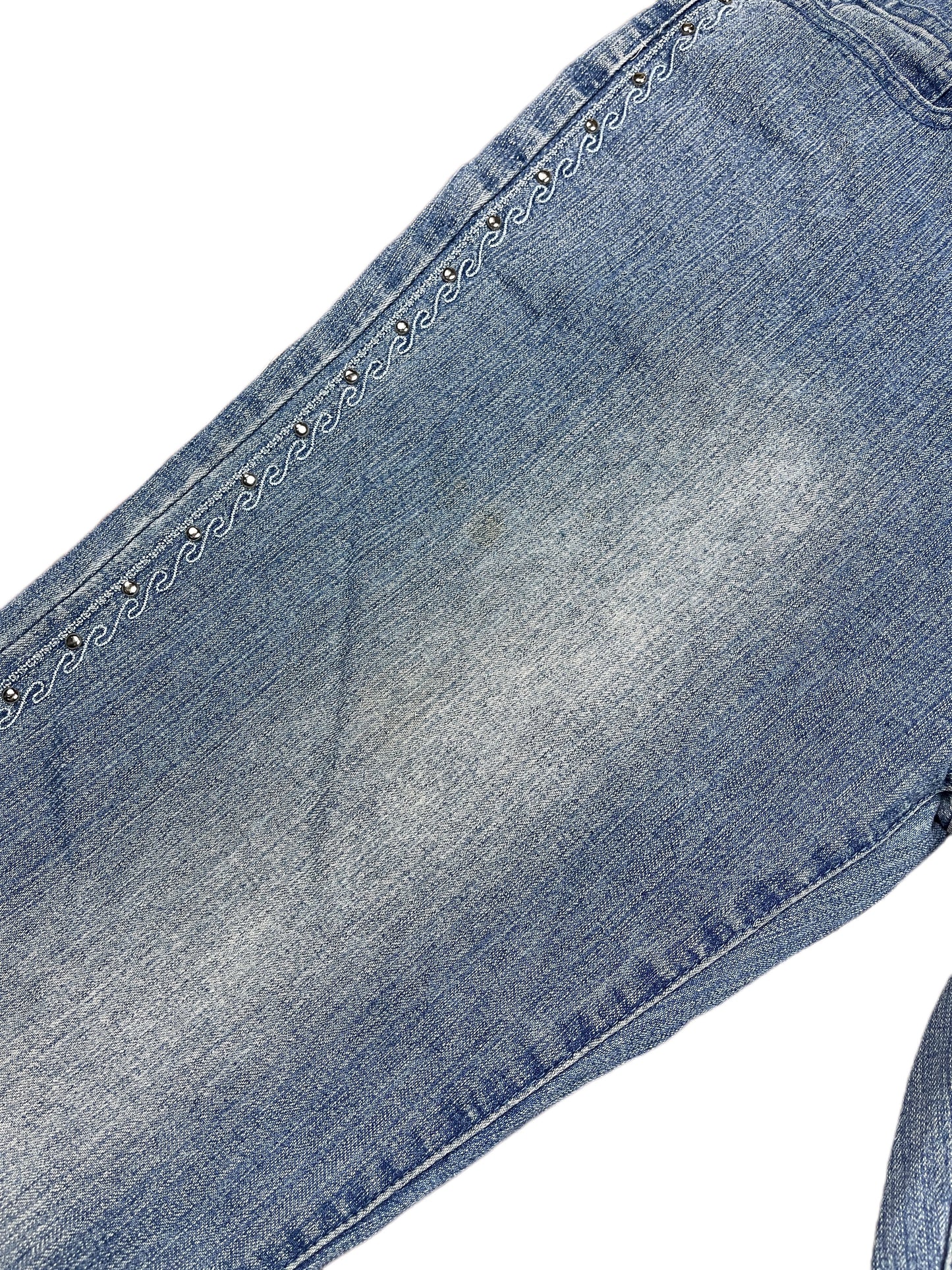 Y2k Ebus Flared Denim Pants Blue - M