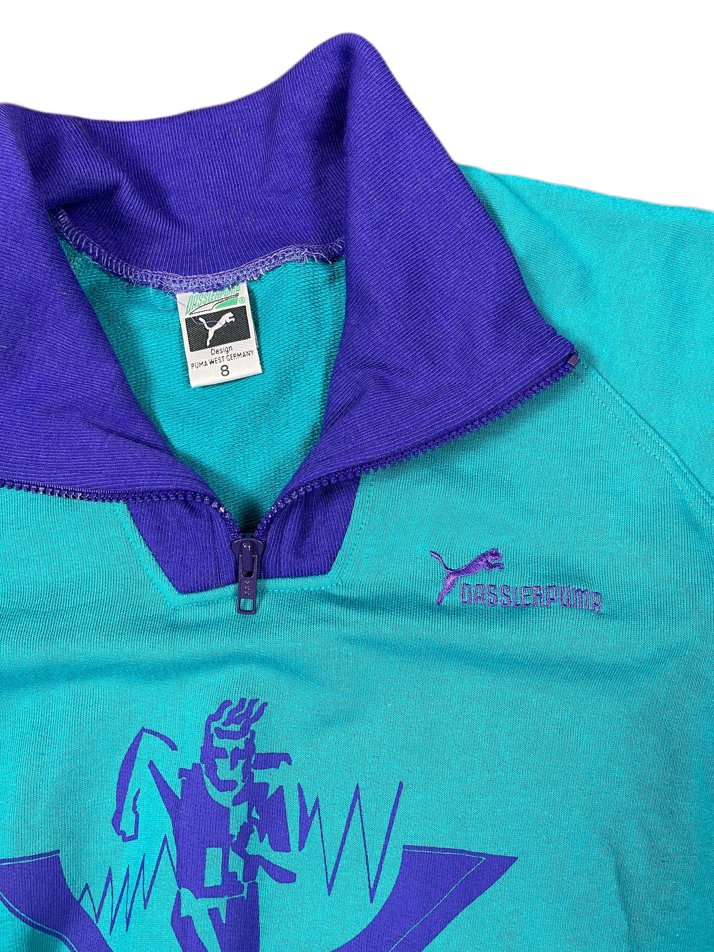 Vintage Puma 1980s Dassler Sweatshirt Turquoise - XL/XXL