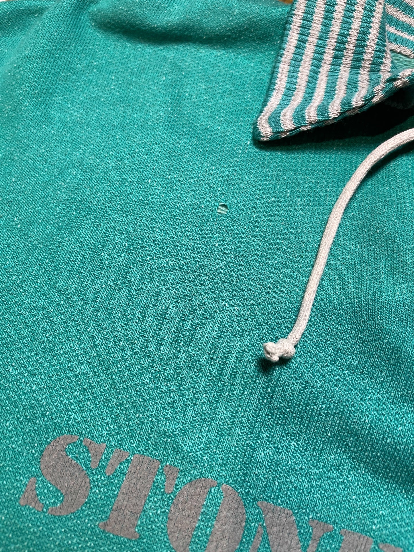 Vintage Stone Island Marina Turquoise Gray Sweatshirt 1980s | M