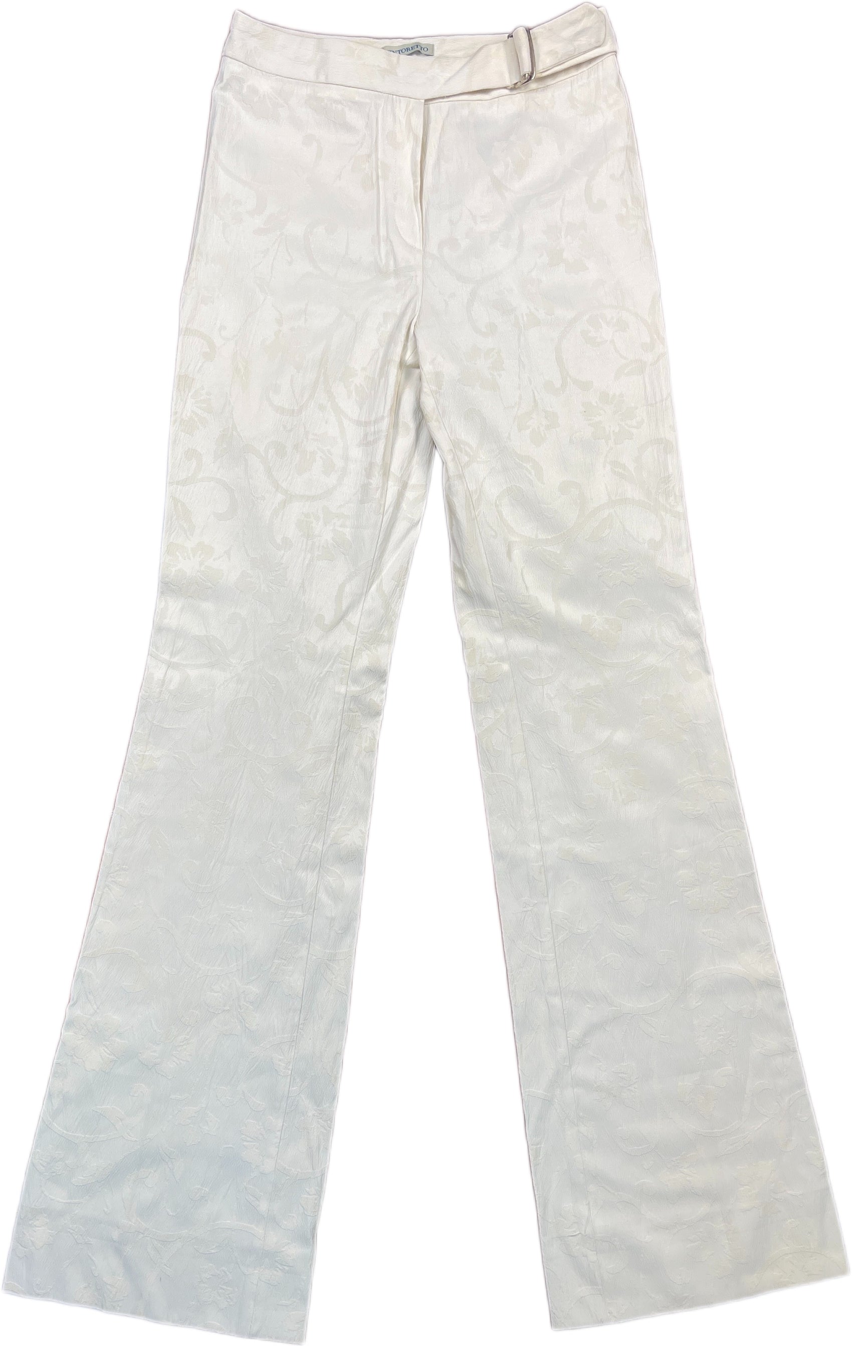 Vintage Tintoretto Pants White Cotton Blend XS