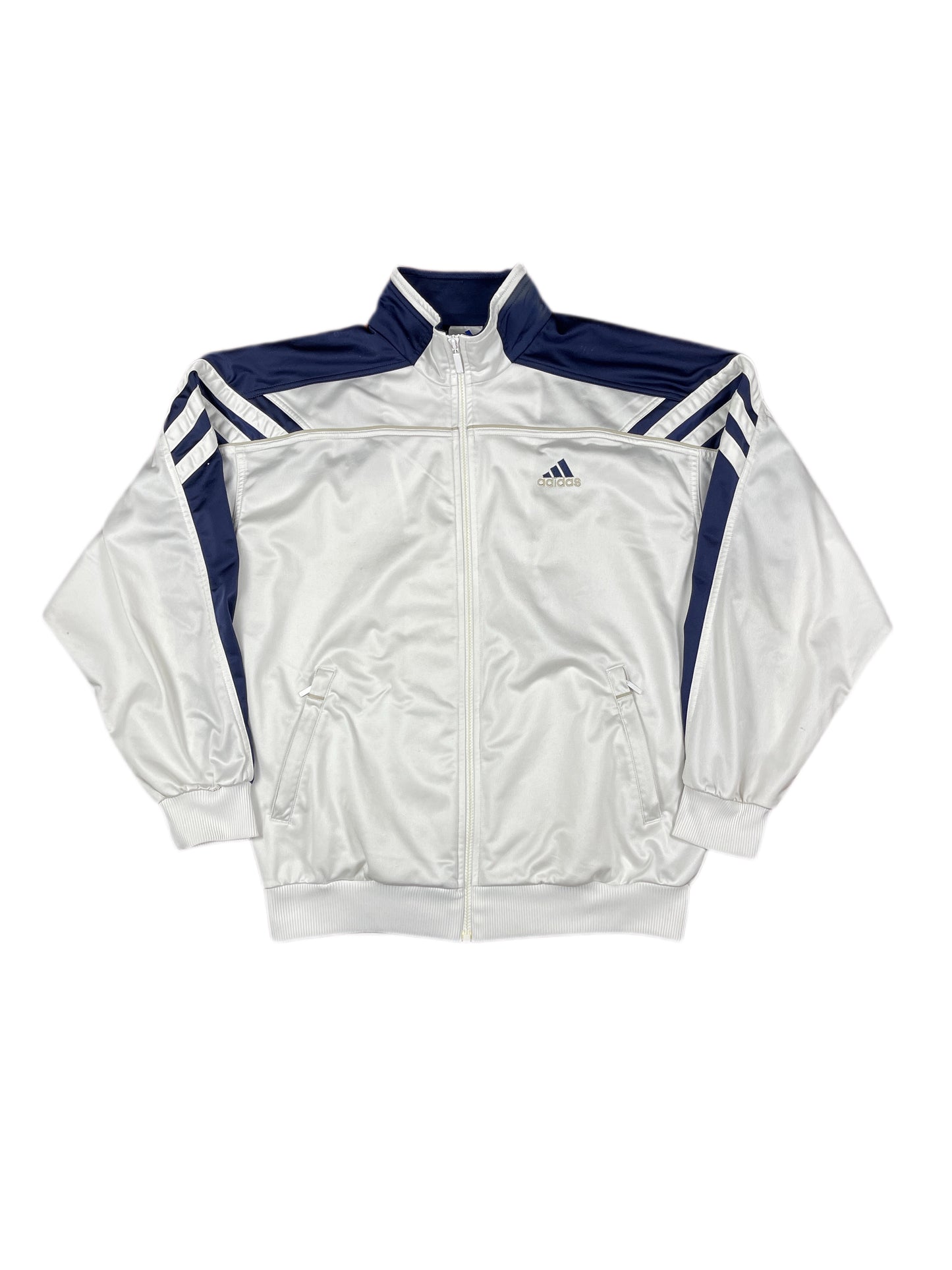 Vintage Adidas Sports Jacket Blue Silver - L