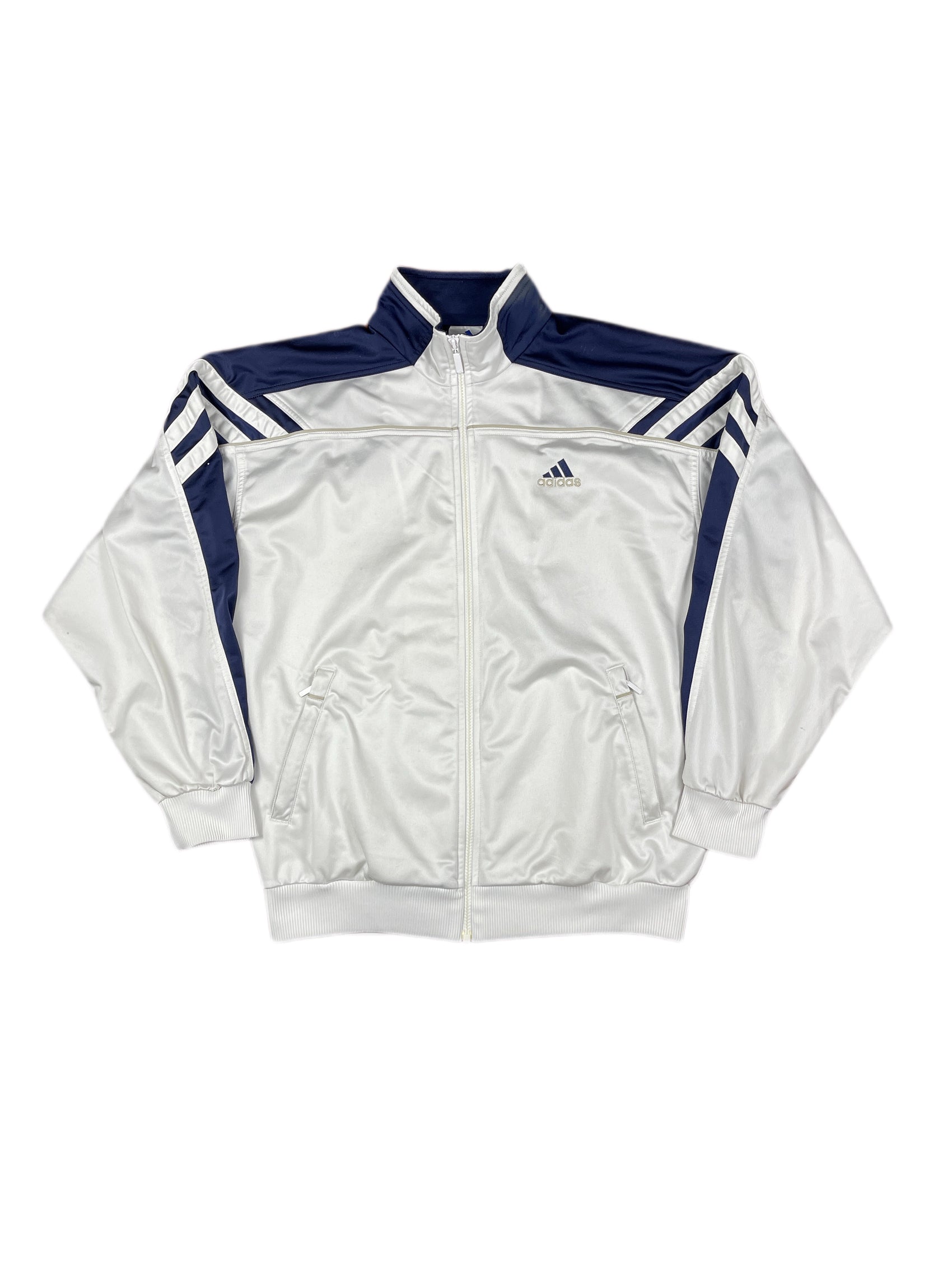 Vintage Adidas Sports Jacket Blue Silver - L