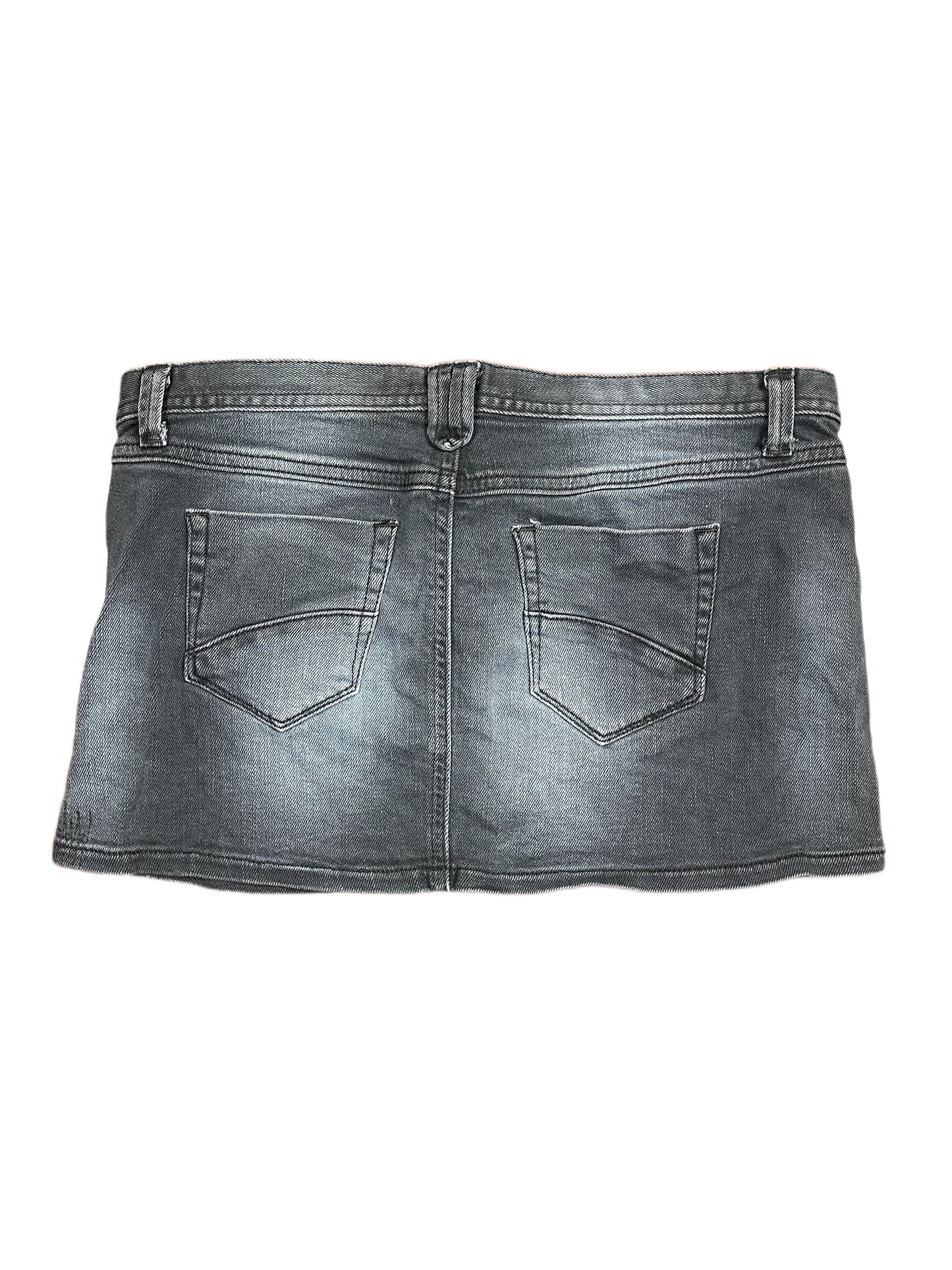 Benetton Mini Denim Skirt Black Gray XL