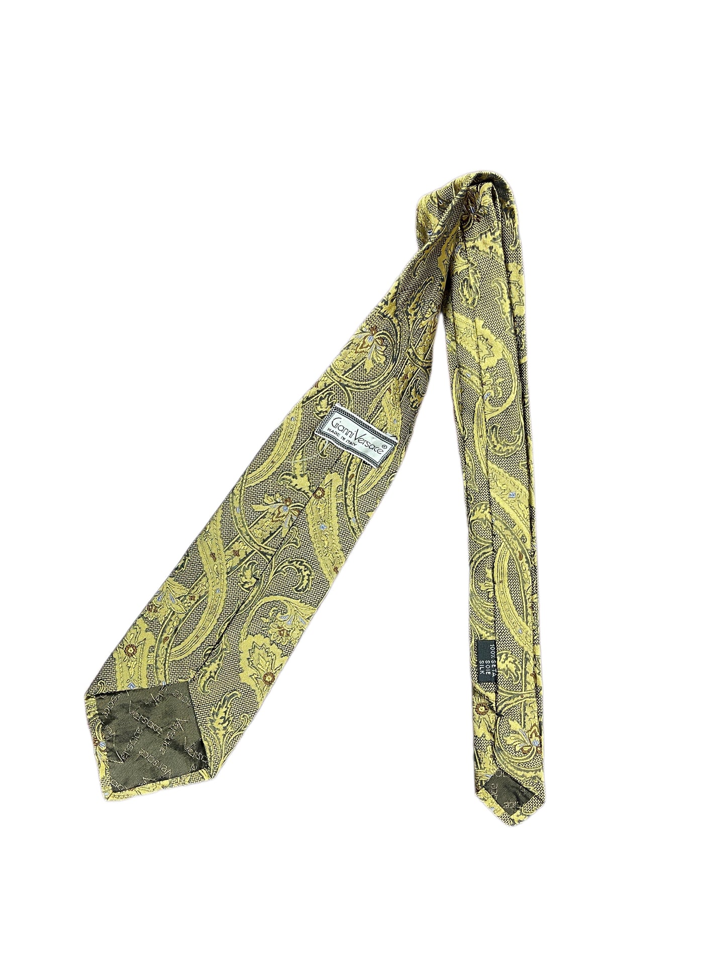 Vintage Gianni Versace Silk Tie Gold