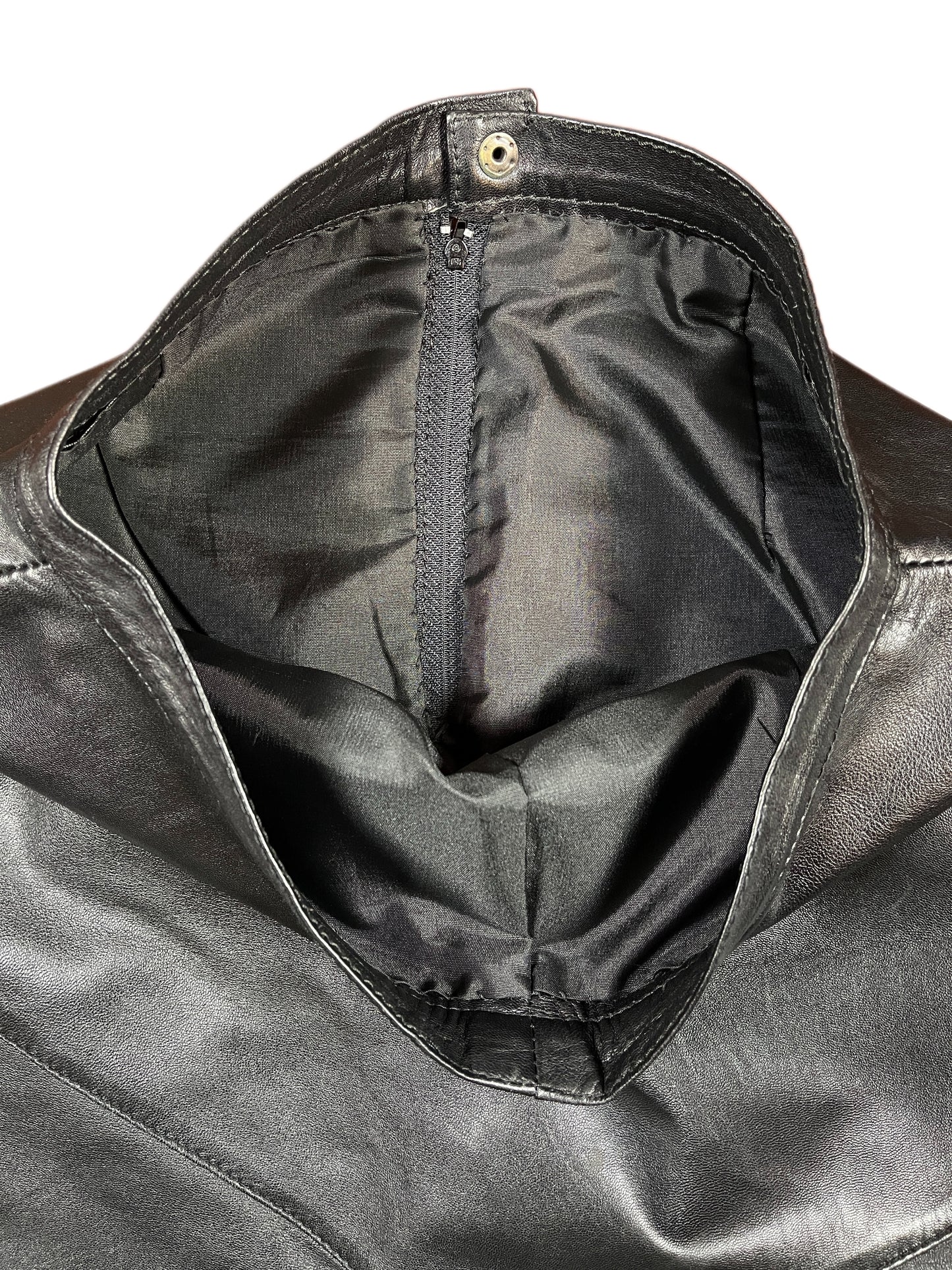 Vintage Leather Skirt Black - S