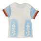 Y2k Mistral Baby Tee Short Sleeve Top Blue White Multicolor - XXS