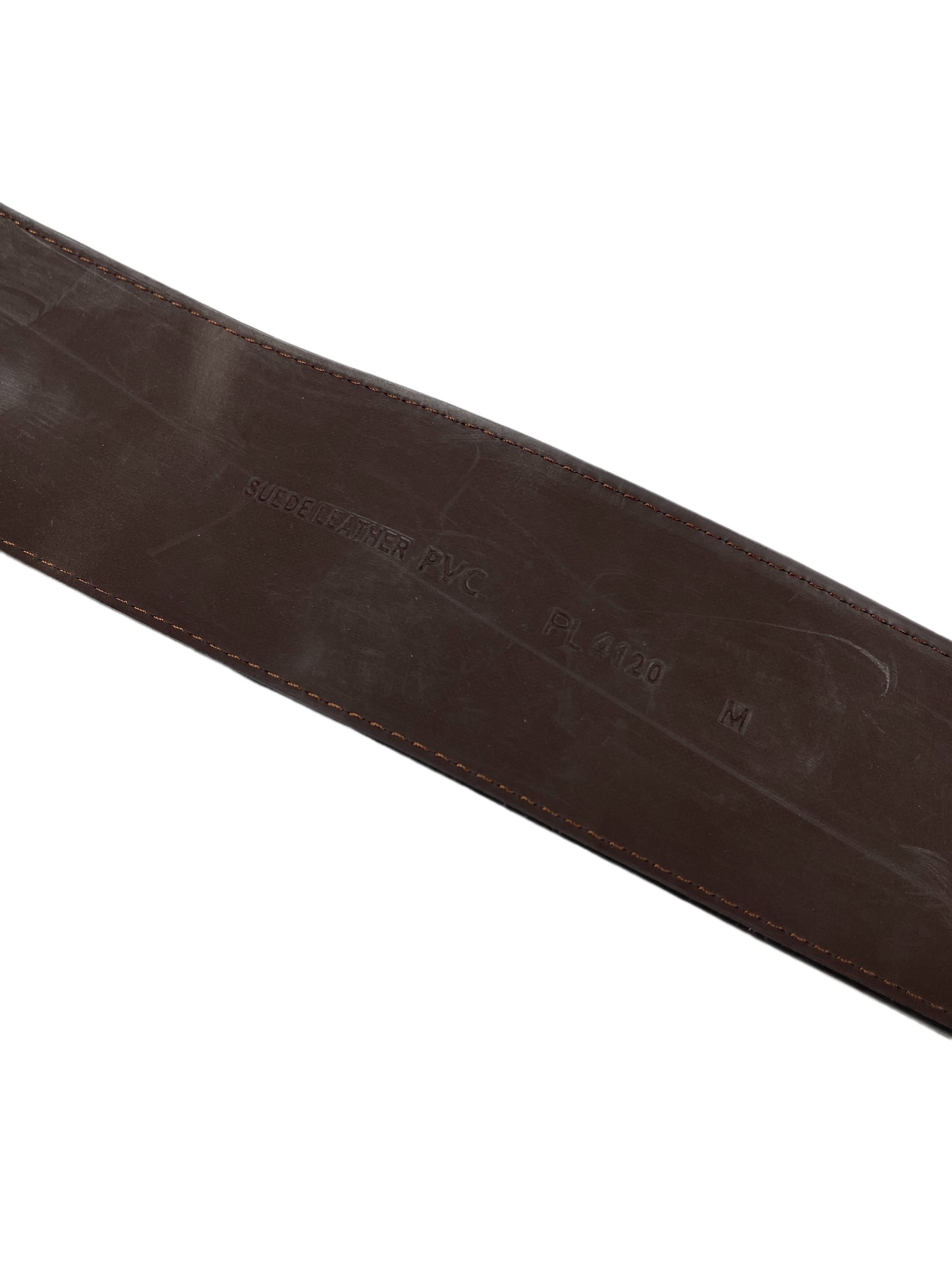 Y2k Playboy Thick Suede Leather Belt Brown 2004