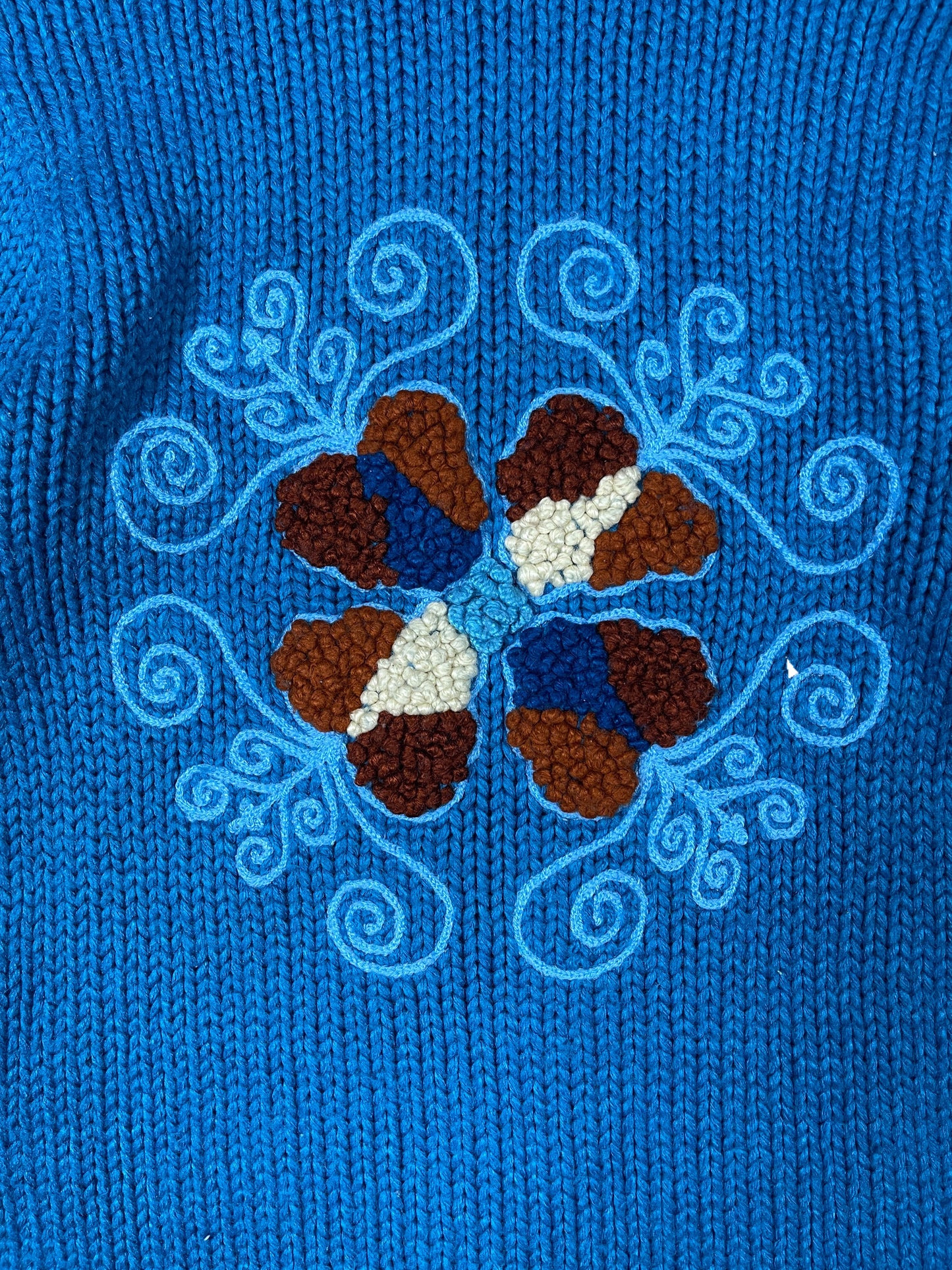 Y2k Komwok Knitted Sweatshirt Blue - S