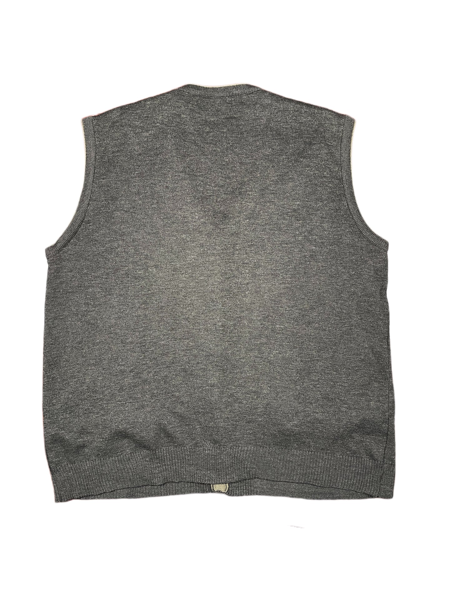 Vintage Sportman Knitted Vest Gray Green - XL