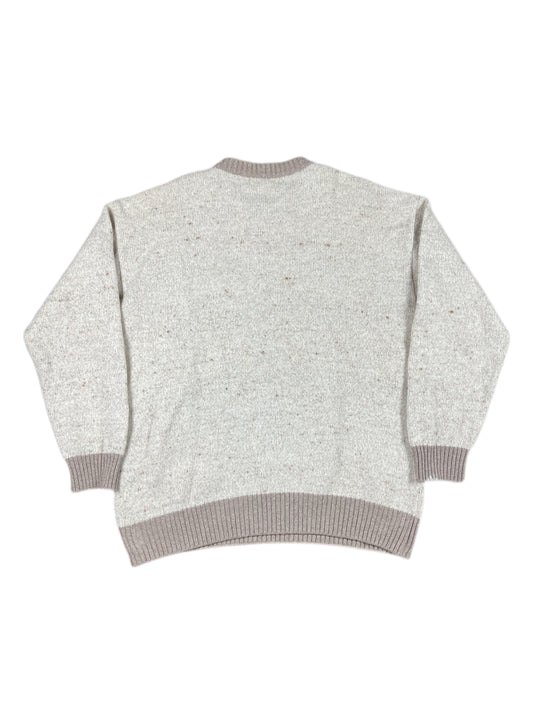 Vintage Iceberg Pluto 1994 Disney Chunky Knitted Sweatshirt Beige Cream - XL