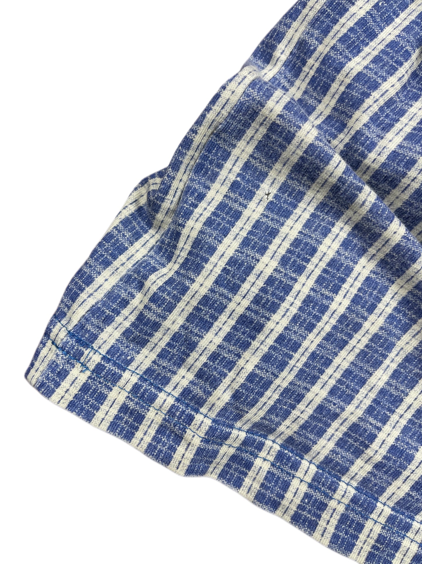 Y2k Reebok Polo Shirt Checkered Grey Blue - L