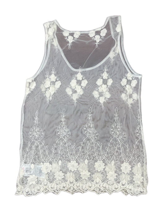 Y2k Guess See Through Sleeveless Top White - S