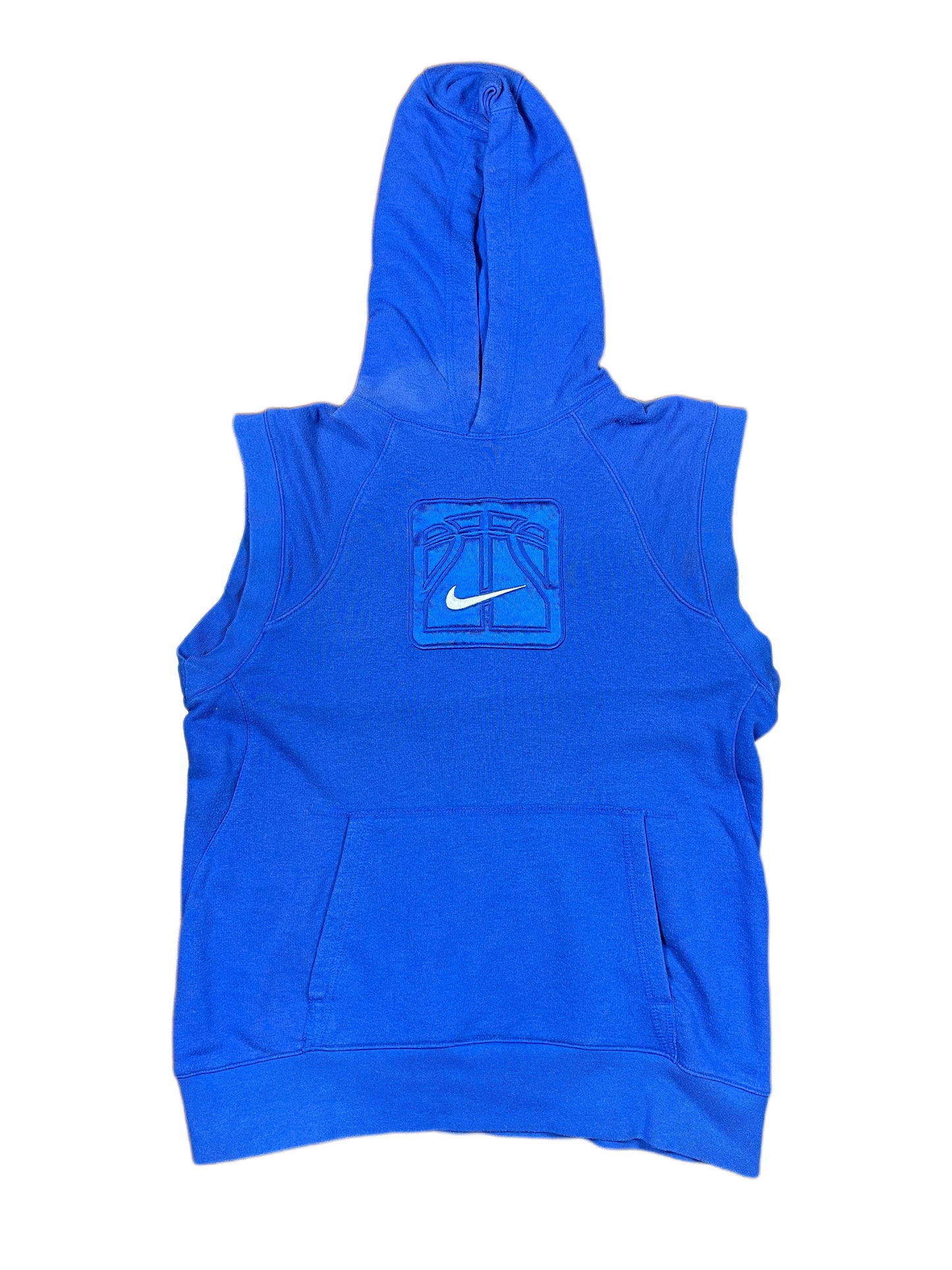 Vintage Nike Hoops 2000s Sleeveless Hoodie Blue - M