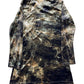 Vintage Long Sleeve Mini Dress Tie Dye Effect Brown - M