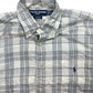 Vintage Ralph Lauren Golf Long Sleeve Shirt Checkered White Gray - M