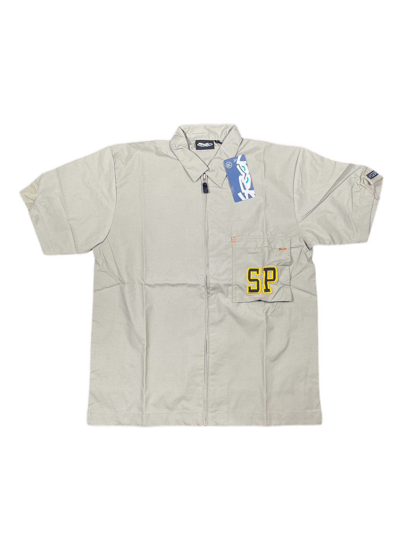 Y2k Spoon Deadstock Short Sleeve Cargo Shirt Beige - L