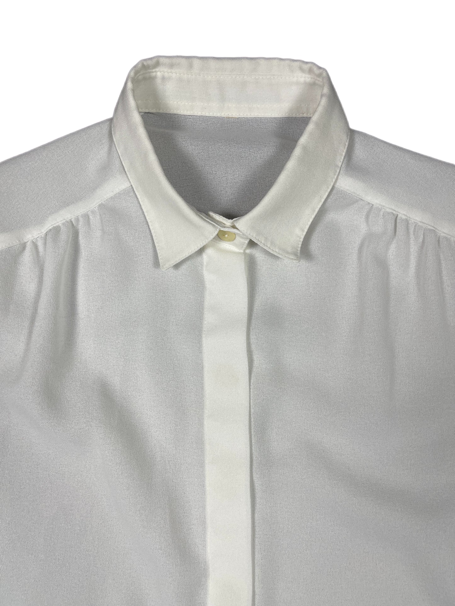 Vintage Semi See Through Short Sleeve Shirt White - L/XL