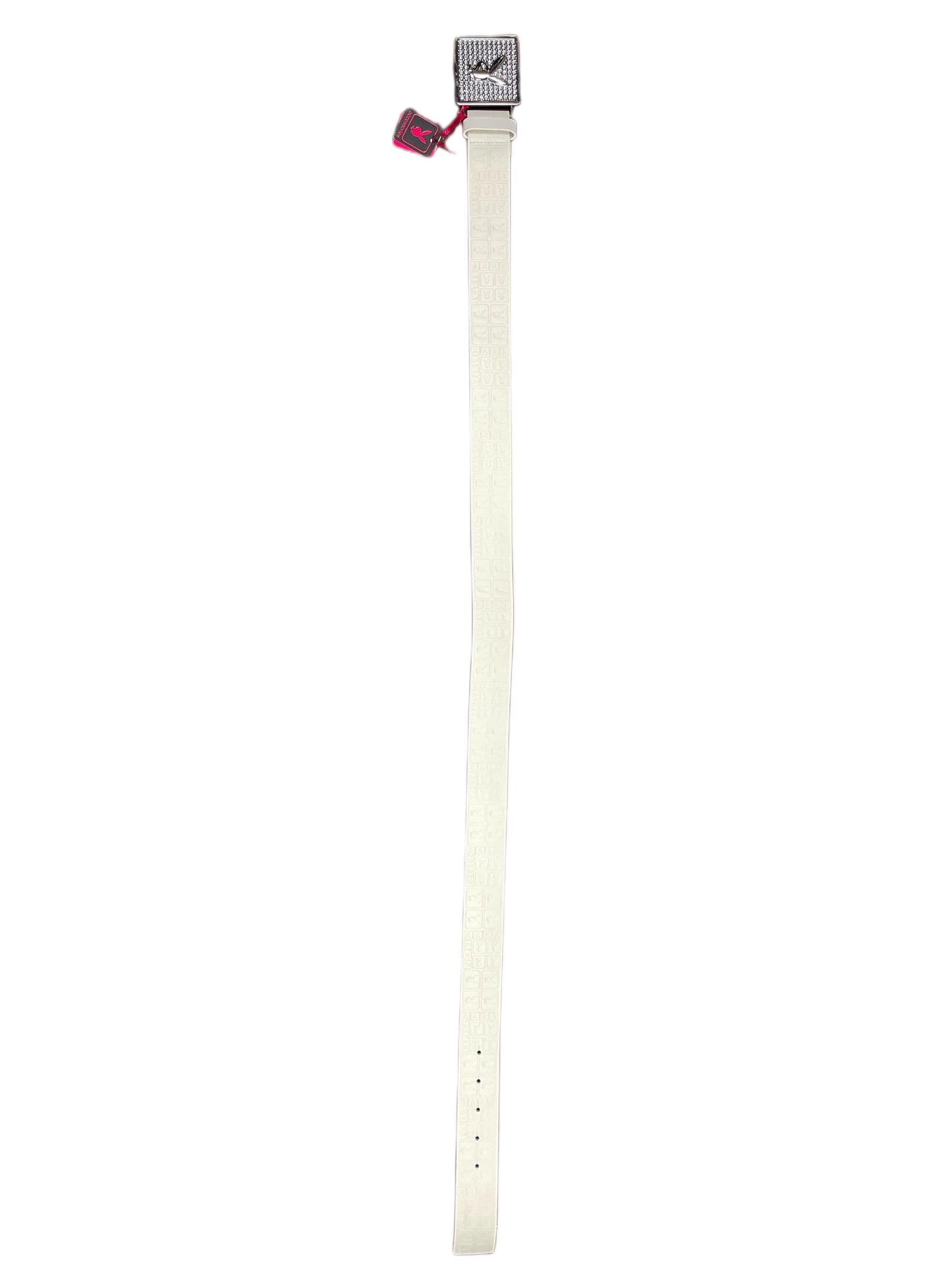 Y2k Playboy Leather Belt White 2004