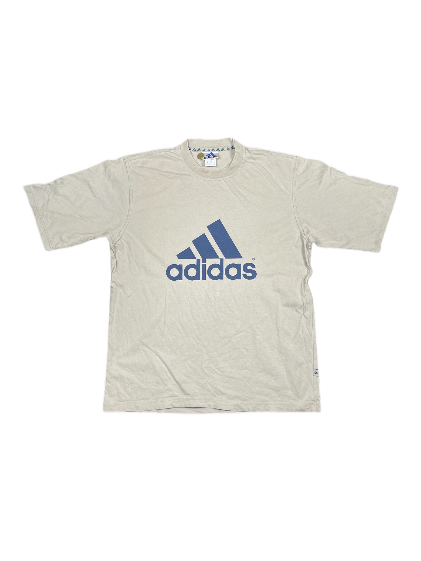 Vintage Adidas T-Shirt Gray Cream - L