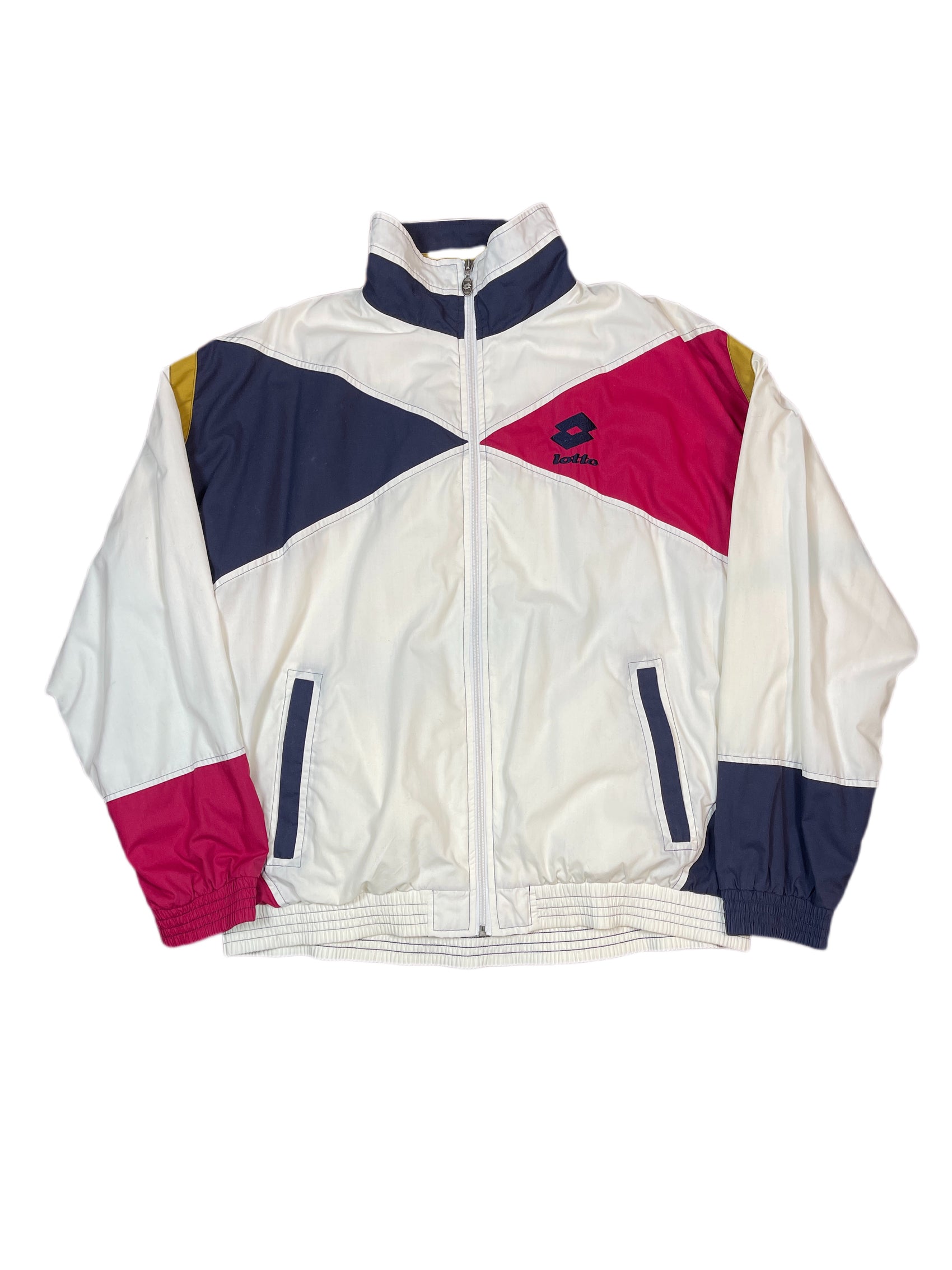 Vintage Lotto Sport Jacket White Multicolor - XL