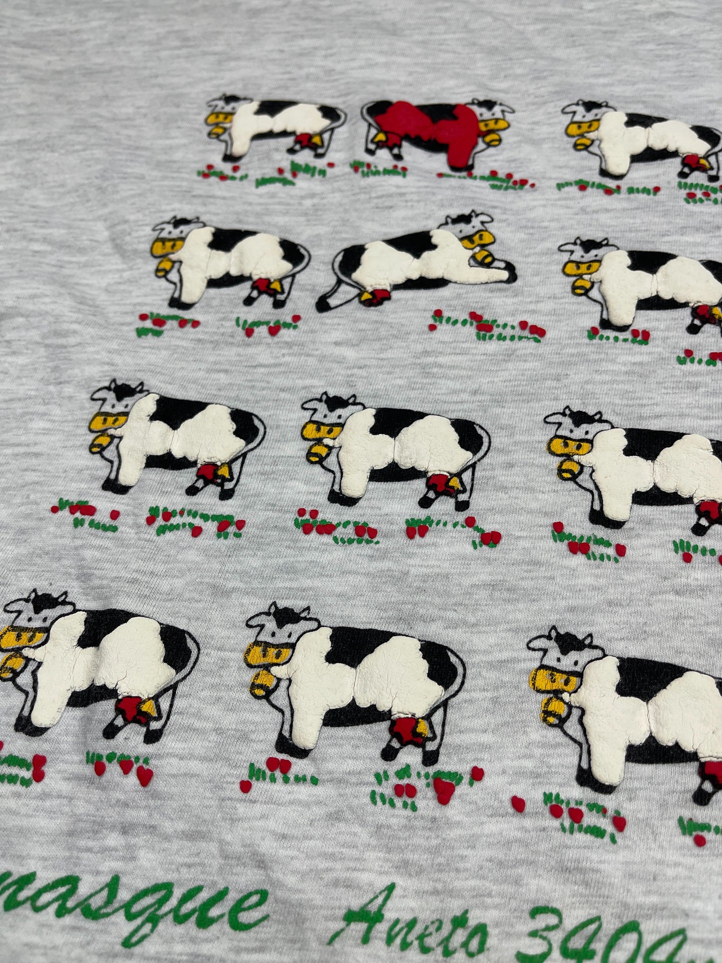 Vintage Hanes Cow T-Shirt Gray - L