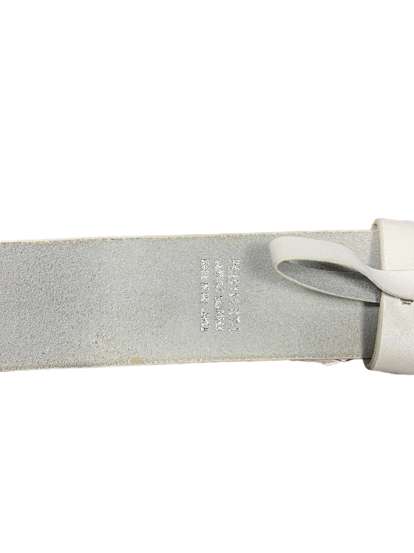 Y2k Playboy Leather Belt Mother-of-Pearl White 2004