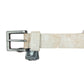 Y2k Playboy Leather Belt Cream Beige 2004