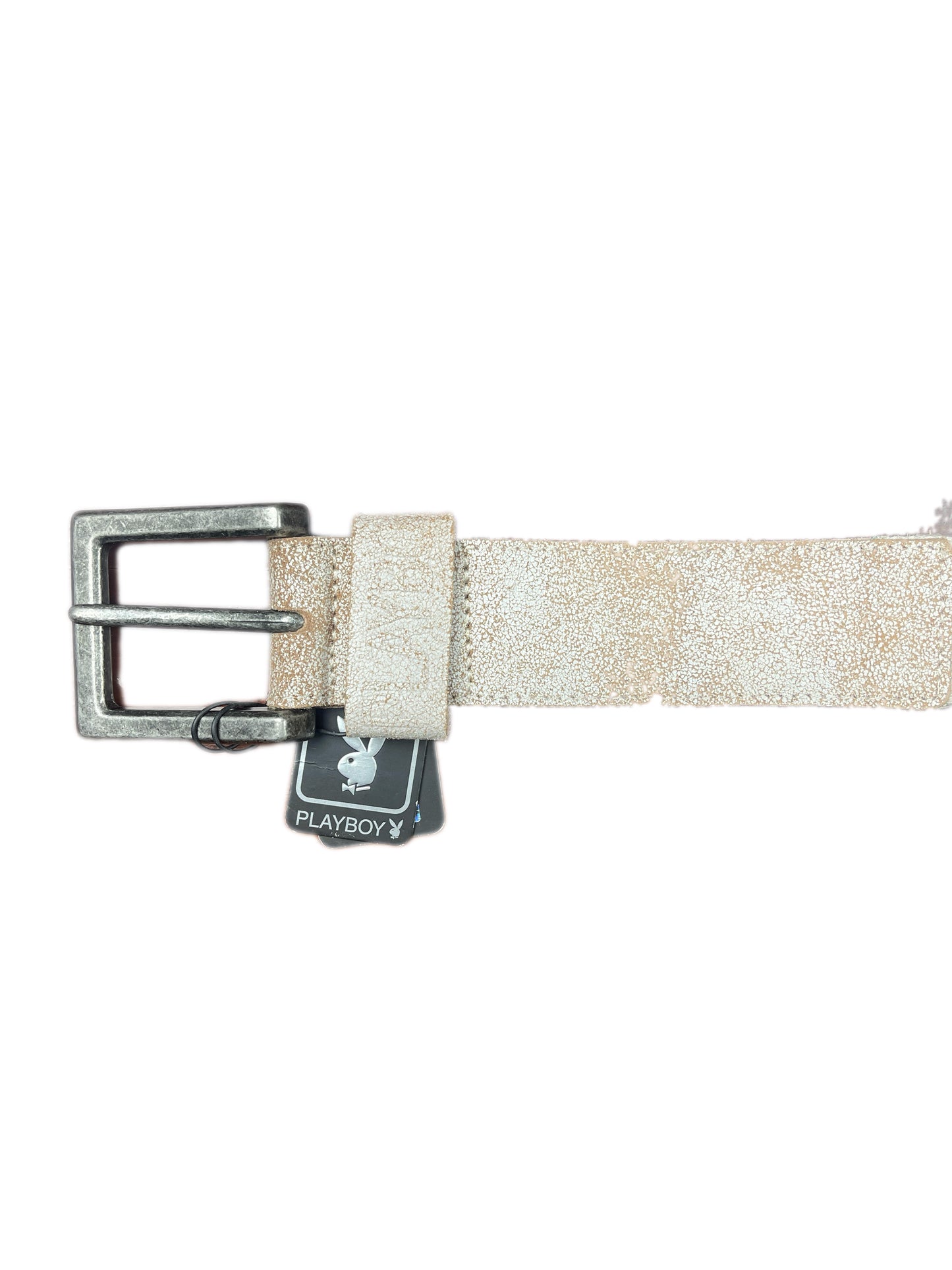 Y2k Playboy Leather Belt Cream Beige 2004