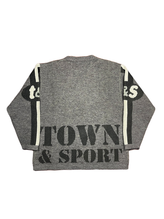 Vintage Looney Tunes 2000 Tweety Warner Bros Chunky Knitted Sweatshirt Gray - S