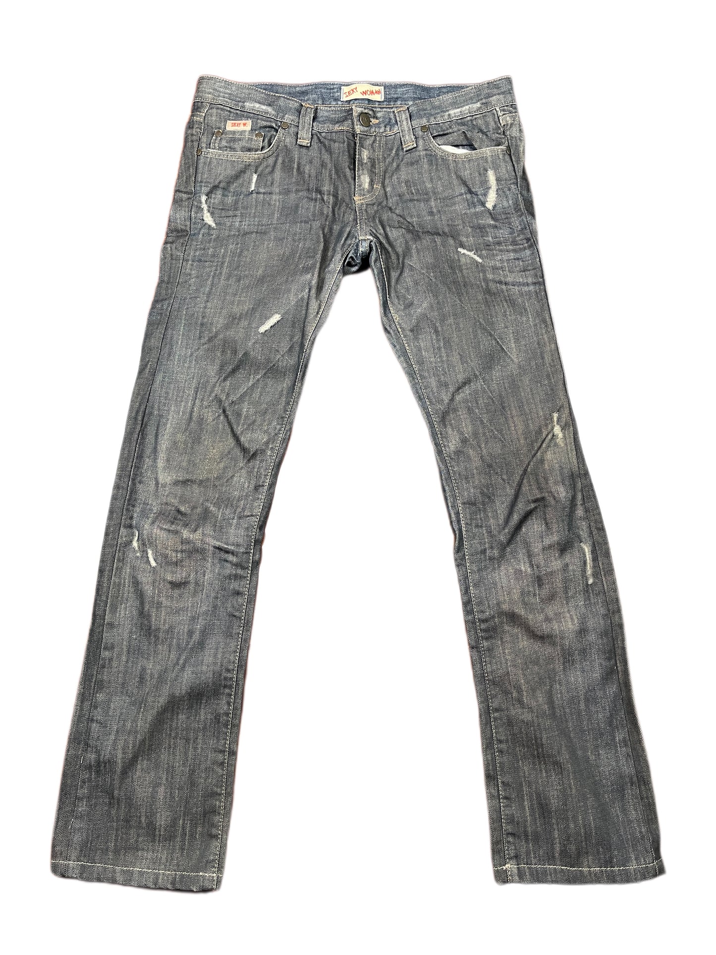 Y2k Sexy Woman Denim Pants Blue - L/XL