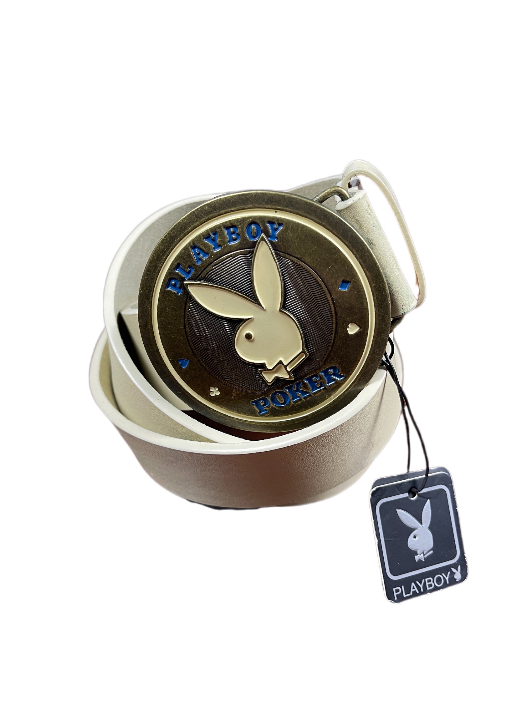 Y2k Playboy Leather Plug In Belt Creme 2004