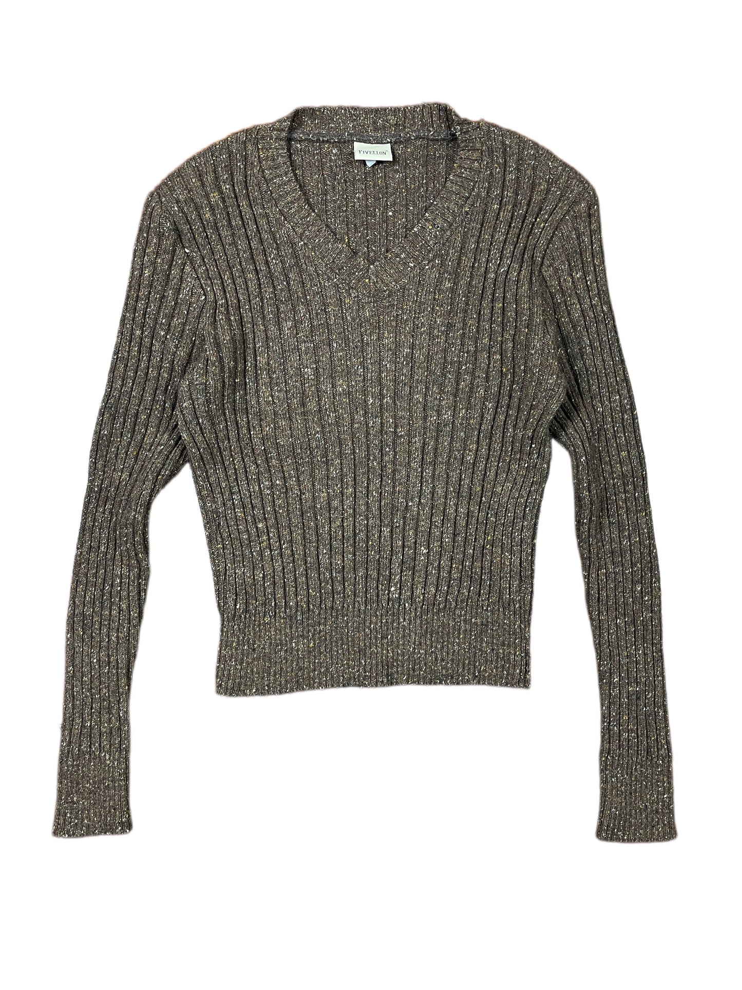 Vintage Pivellon 1990s Knitted Sweatshirt Brown XL
