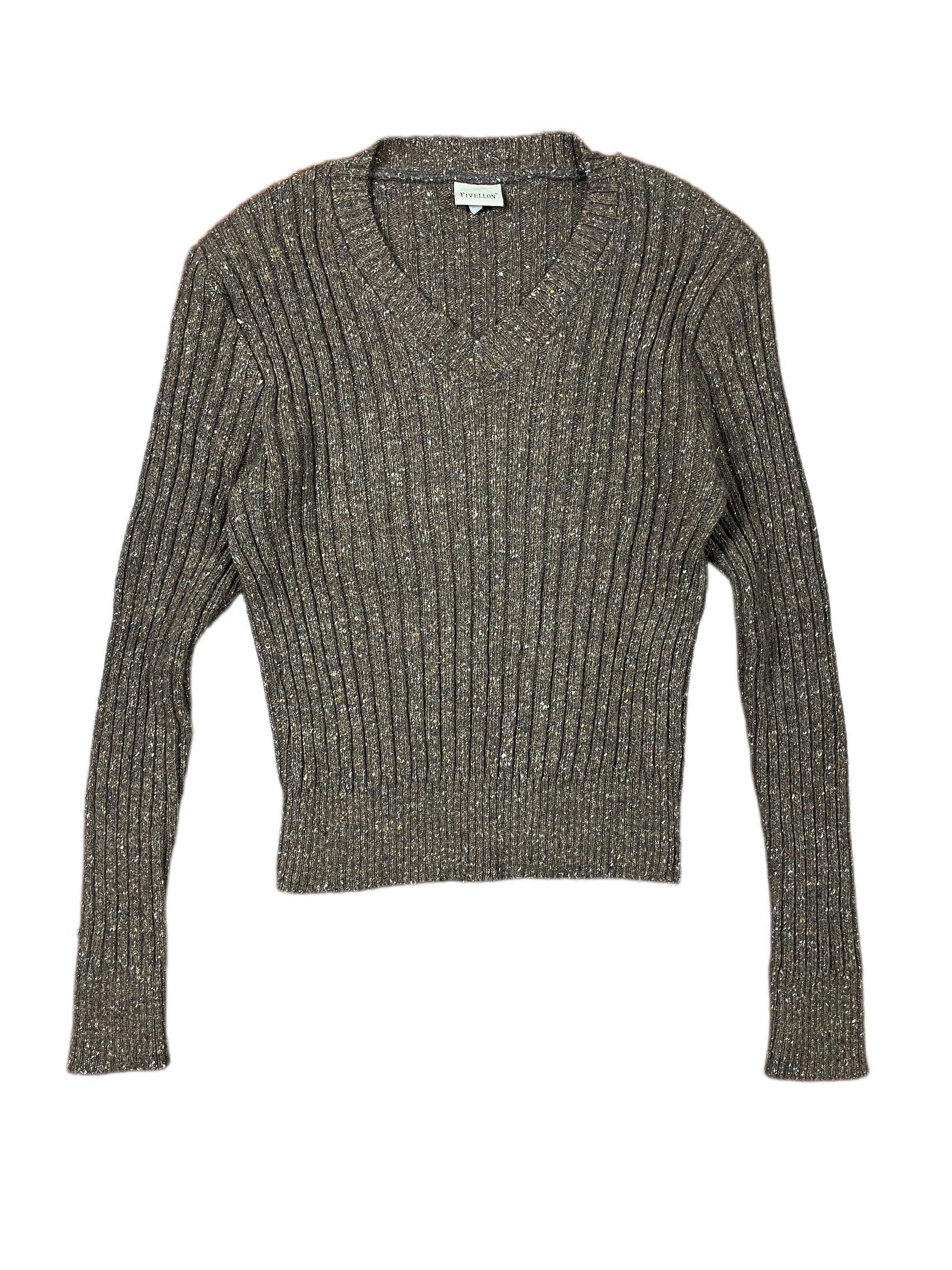 Vintage Pivellon 1990s Knitted Sweatshirt Brown XL