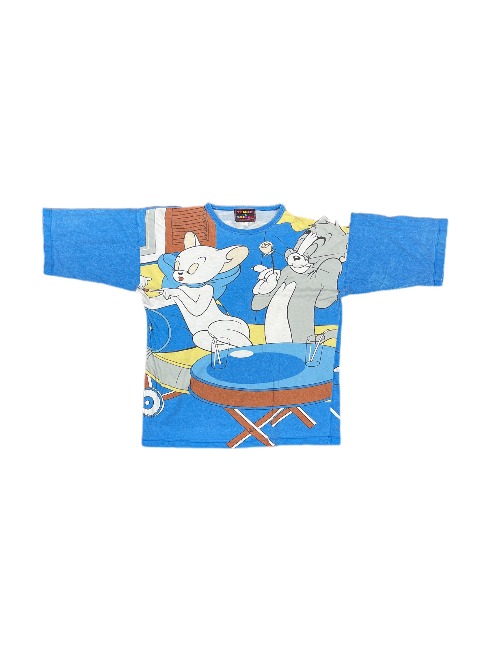 Vintage Tom and Jerry T-Shirt Fullprint Blue - M