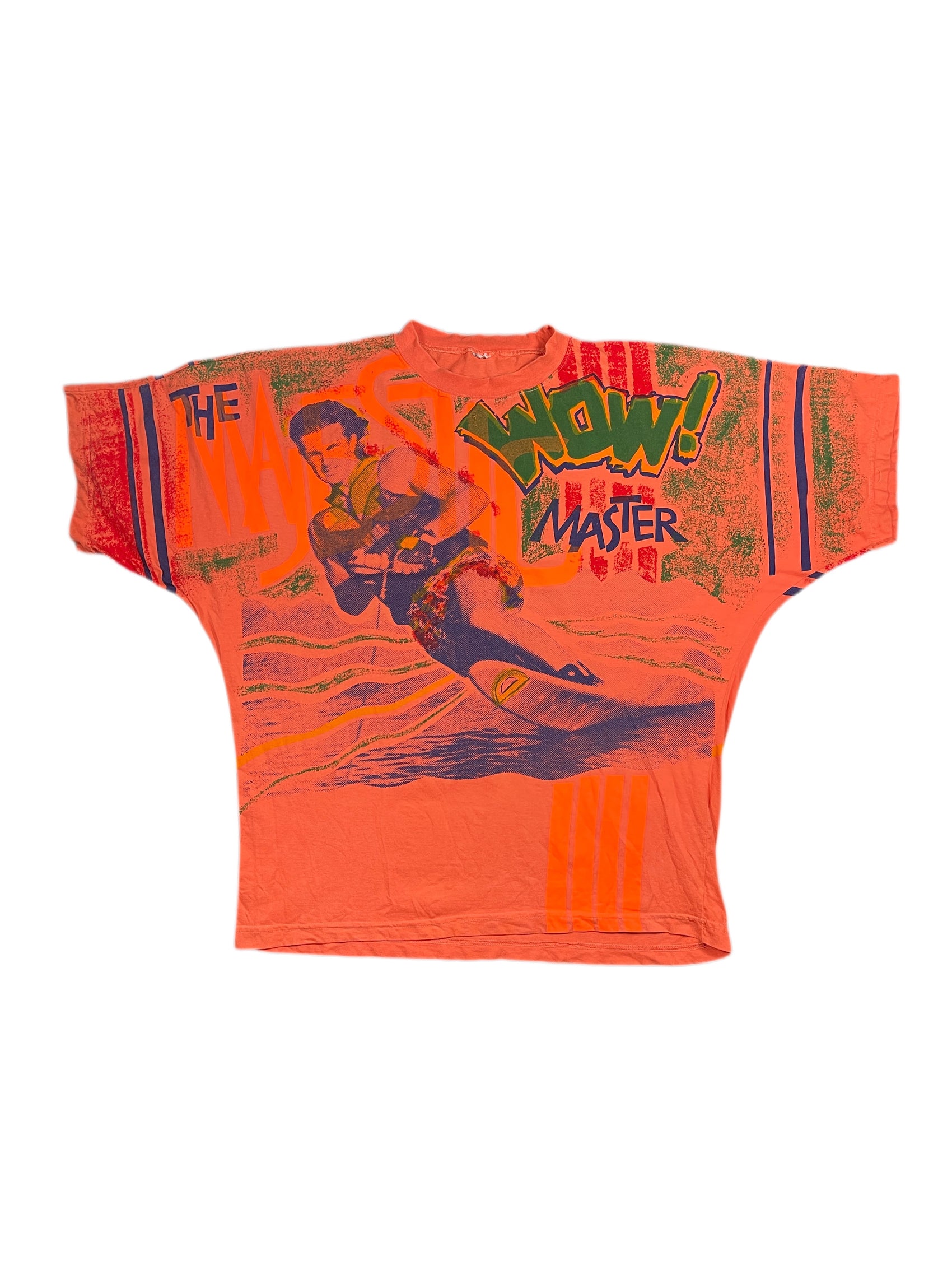 Vintage Surf Master WOW T-Shirt Orange Red - XL
