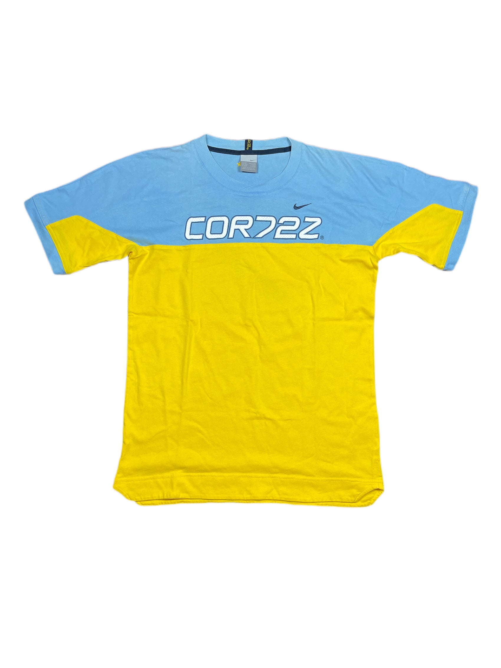 Y2k 2000s Nike Cor72z t-Shirt Yellow Blue M