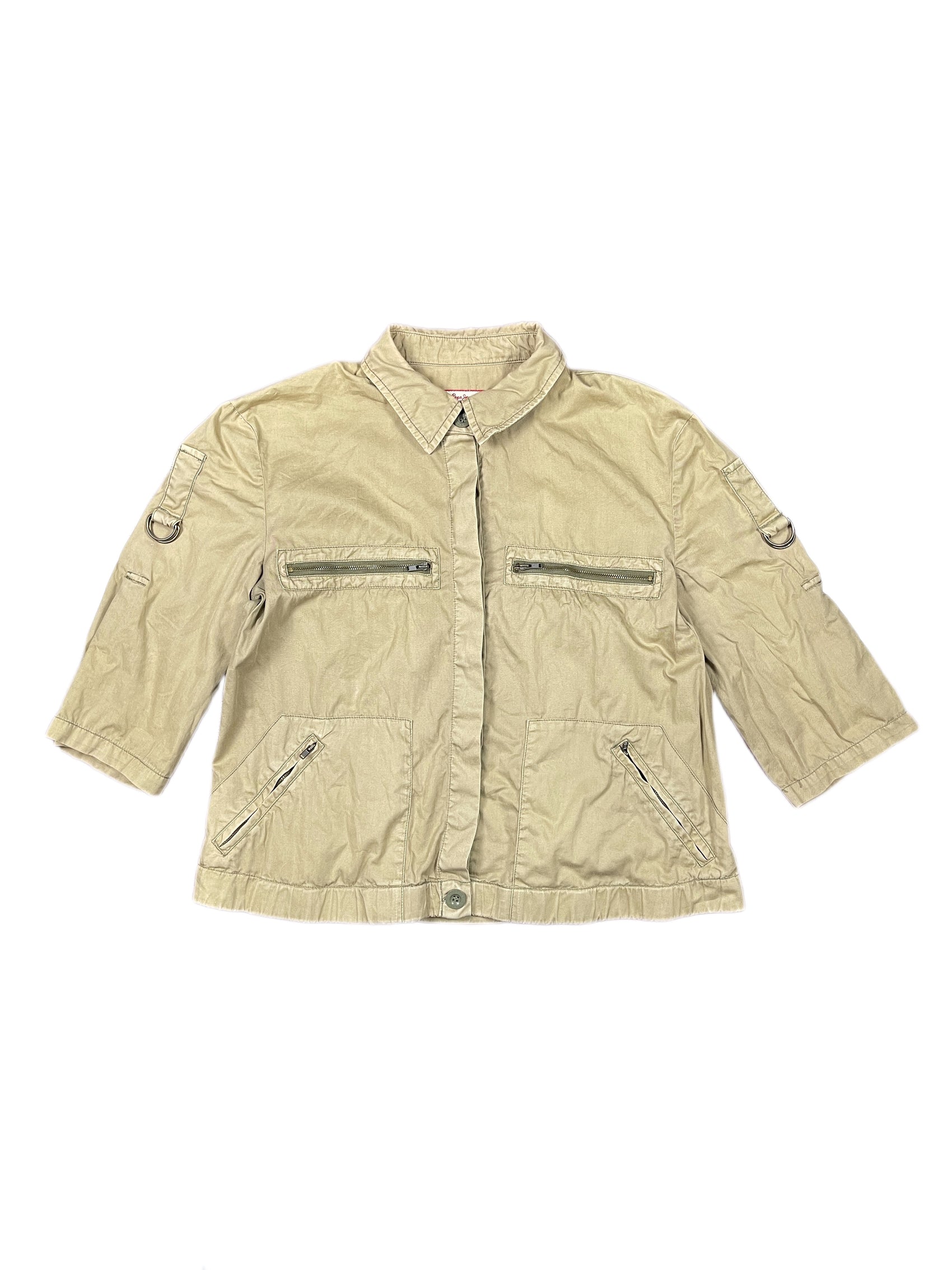 Y2k Pepe Jeans Short Sleeve Thin Jacket Beige - XL