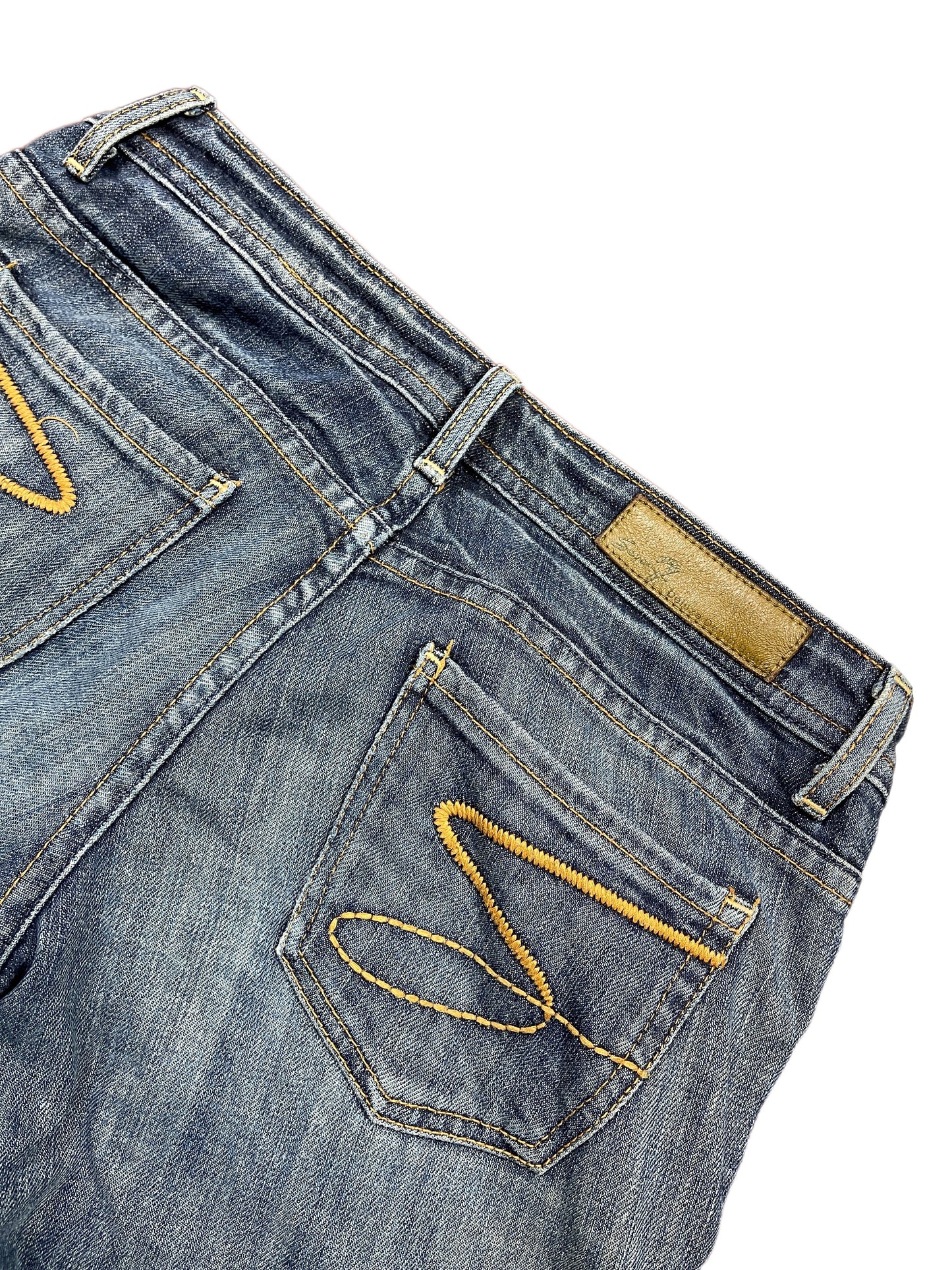 Y2k Seven Low Waist Boot Cut Denim Pants Blue XS