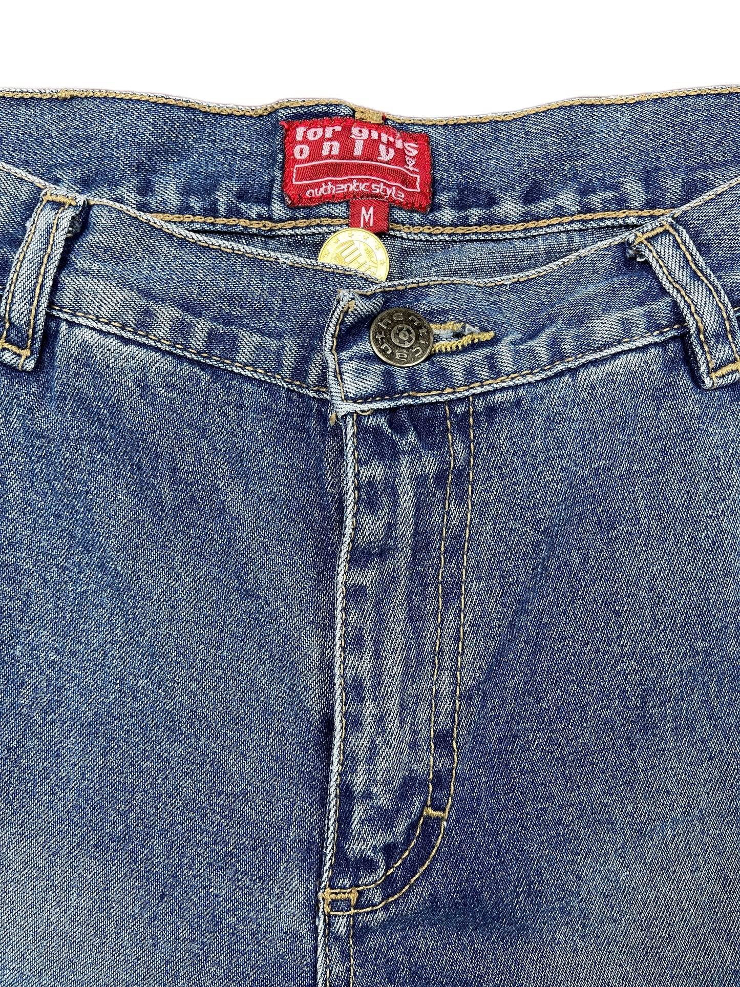 Y2k For Girls Only Flared Denim Pants Blue - M
