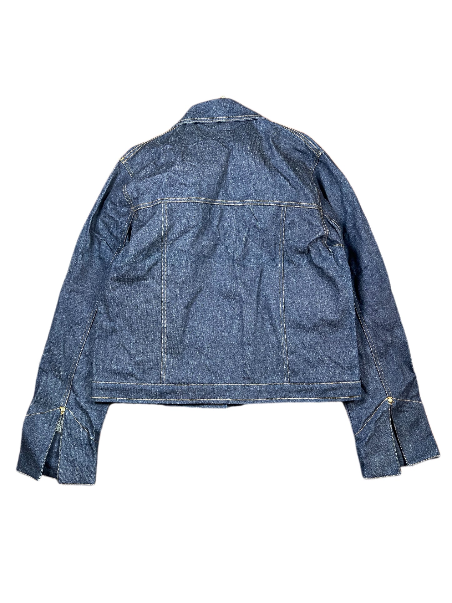 Vintage Denim Jacket Korean Style Blue L