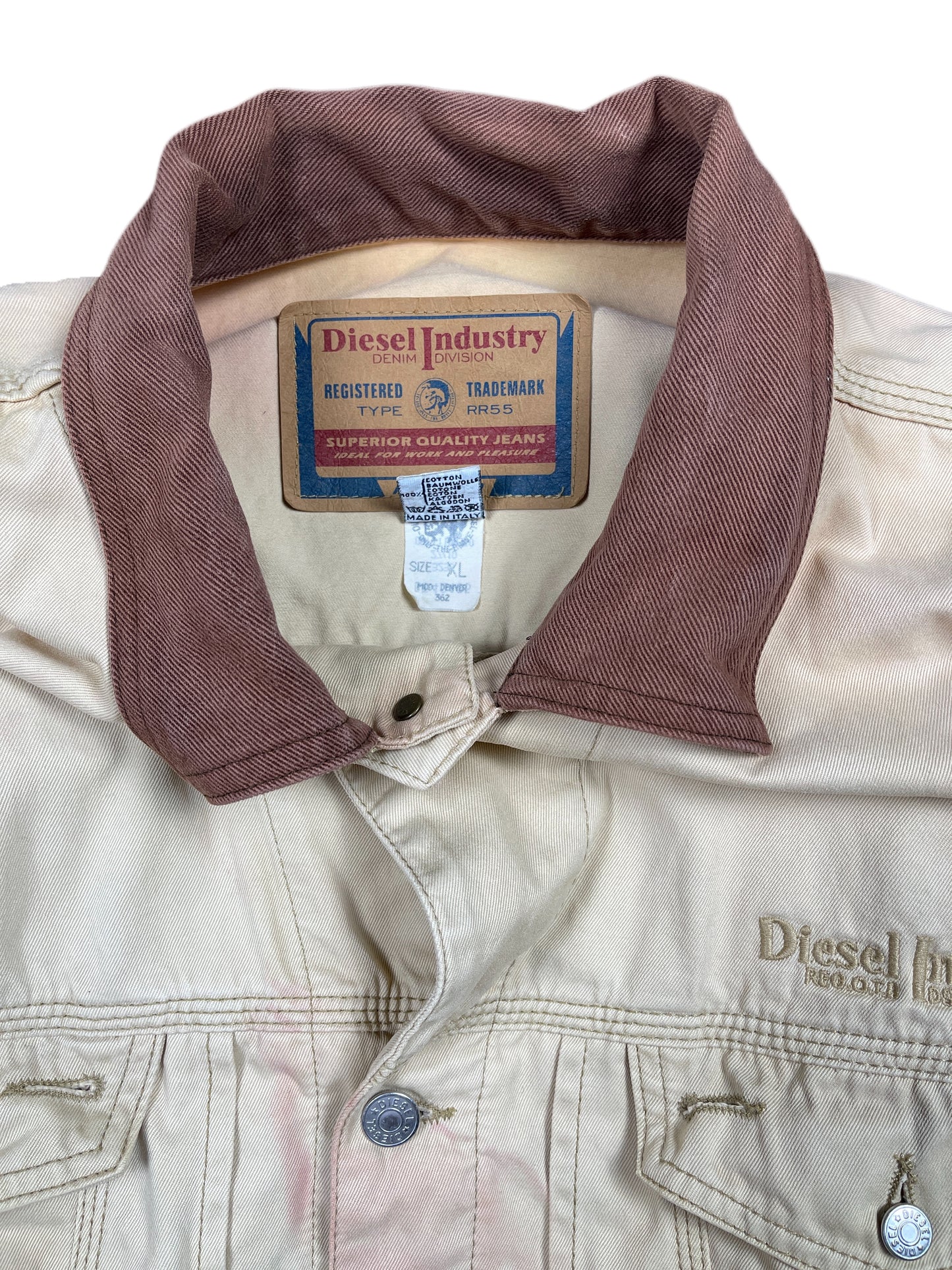 Vintage Diesel Distressed Jacket Cream - XL
