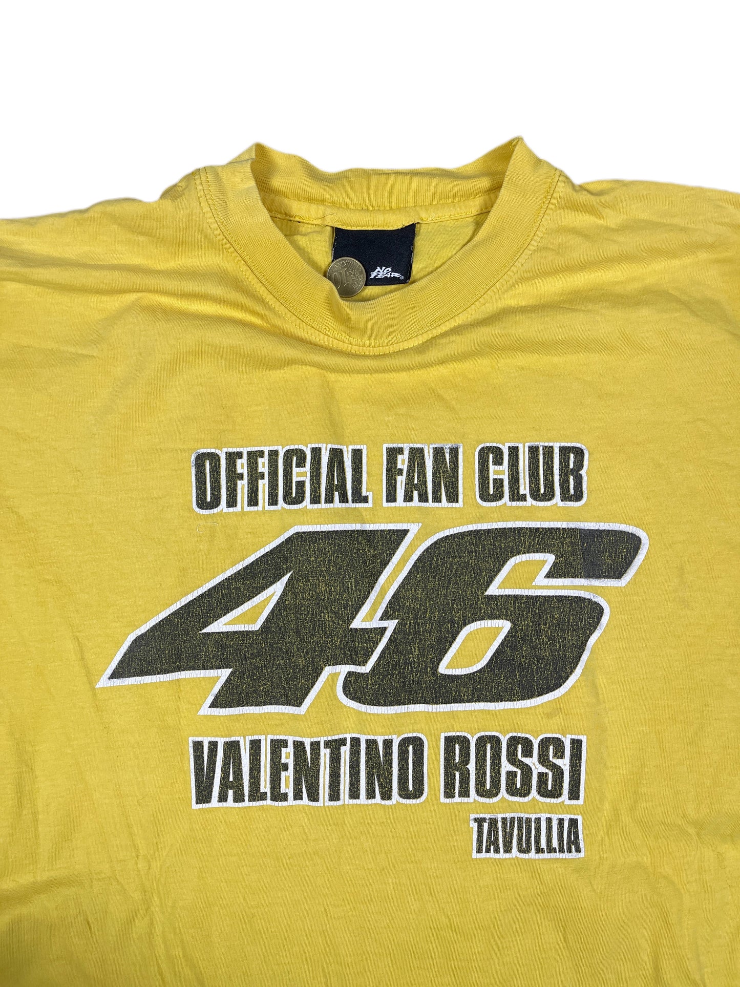 Y2k No Fear Valentino Rossi Fan Club T-Shirt Yellow - M